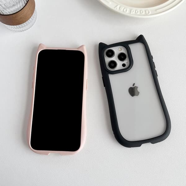 (Blå, för iPhone 14) Sött Kattöra Transparent Mobilskal Kompatibelt med iPhone 14 Skal
