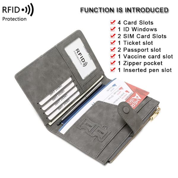 RFID-passikotelo passipidike HARMAA harmaa harmaa grey