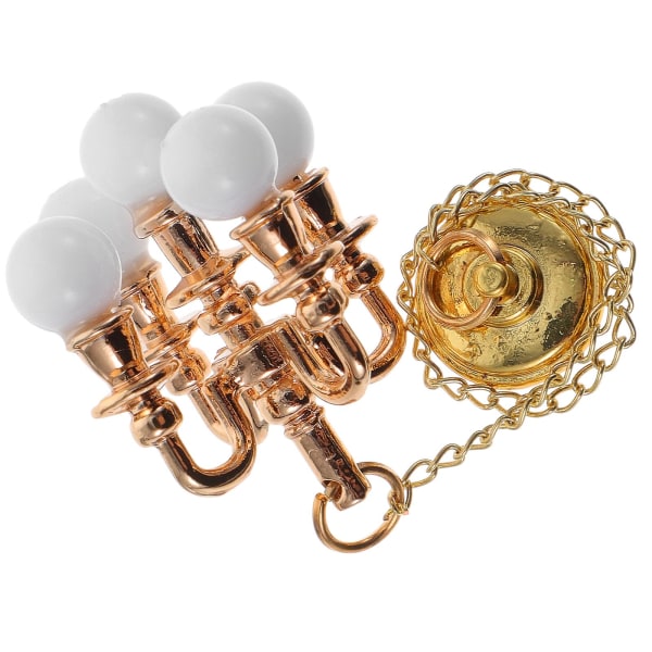 Mini Taklampe Mini Hus Taklampe Rekvisitt Delikat Mini Taklampe Hengelampe Mini Hus TilbehørG Golden 14X2.3X2CM