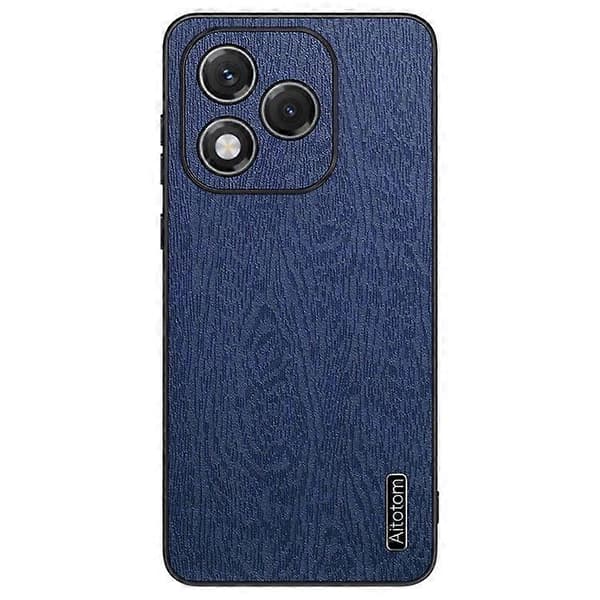 For Honor 400 Lite 5G Fodral Träkorn PU-läderbelagd PC TPU Telefonfodral (Blå)
