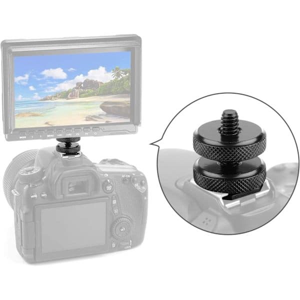 Kamerablixtfäste till 1/4  \"-20 Stativskruv Adapter, Blixtfäste för DSLR Kamerarigg (2-pack)