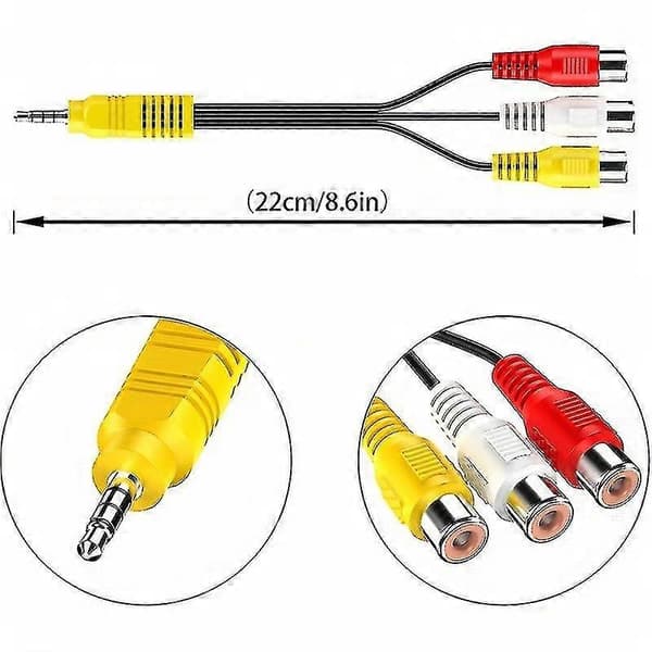 RCA til 3,5 mm AV-indgangsadapter til TCL TV - Erstatning for video- og lydkomponentkabel
