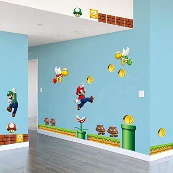 Super Mario-klistermärken för barnrum, väggdekoration