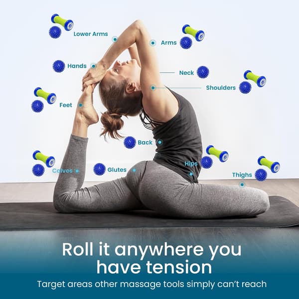 Foot Massage Roller and Spiky Ball Set - Designed to Relieve Stress and Relax Tense Muscles