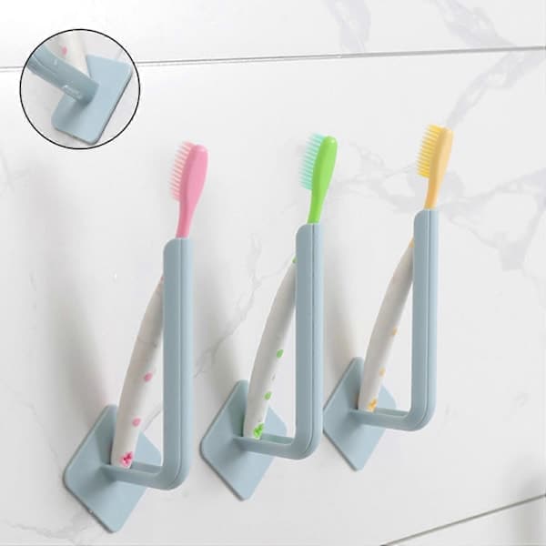 3 Pcs Wall Hooks Strong Bearing Capacity Waterproof L-Shaped Traceless Hanger Traceless Bathroom Kitchen