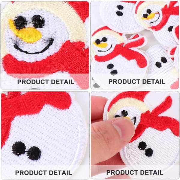 10 st jultomte broderade lappar strykjärn på broderade