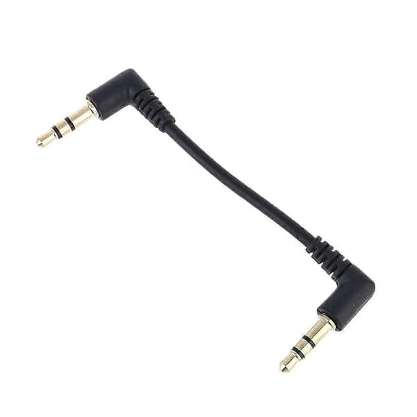 2,7\" Dobbelt 90 Graders Vinkel 3,5 mm Han til Han Stereo Jack Lydkabel