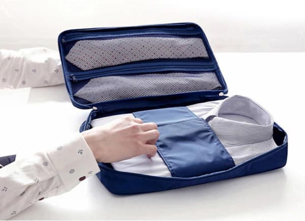 Rejsearrangørtaske Krølbestandig Polyester Marineblå til Skjorter Slips