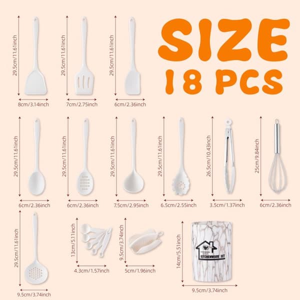 Silicone Kitchen Utensil Set, Heat-Resistant Cookware Set, Stain-Resistant Kitchen Utensils