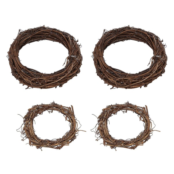 8 stycken 2 storlekar Naturliga vinrankransar Vine Branch Krans Garland kompatibel med DIY Christmas Craft Ratta