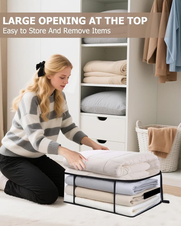 Transparent 35L Clothes Storage Bags, Transparent Clothes Storage Box, Under Bed Storage Box