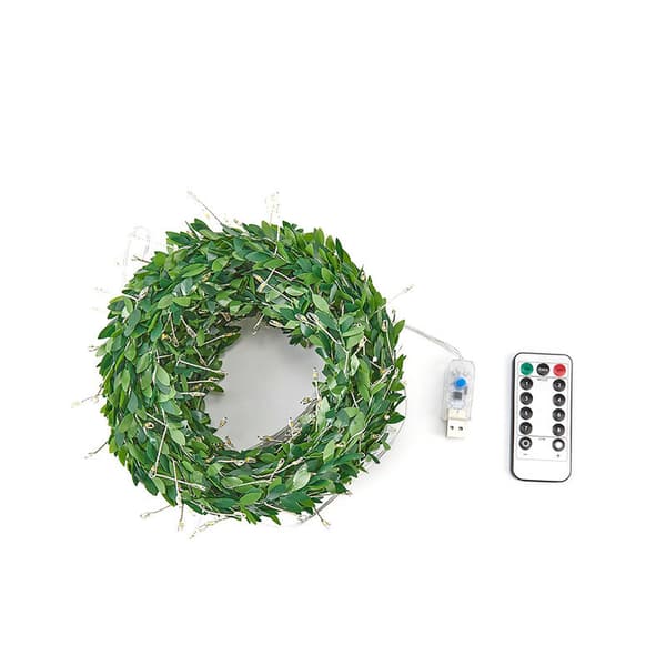Simulert rottingformet gardin isstripe lampe kreativ kobbertråd wi