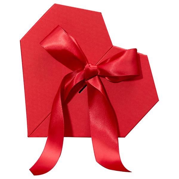 1 st Härligt presentpaket Box Chic Bröllop Loving Heart Form Presentförvaringsbox Röd21x21x10,5 cm Red 21x21x10.5cm