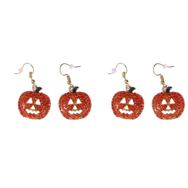 3 kpl Halloween-kurpitsakoruja Hypoallergeeniset Kristalliriipuskorvakorut Naisille Tytöille (punainen) 2 kpl 2pcs