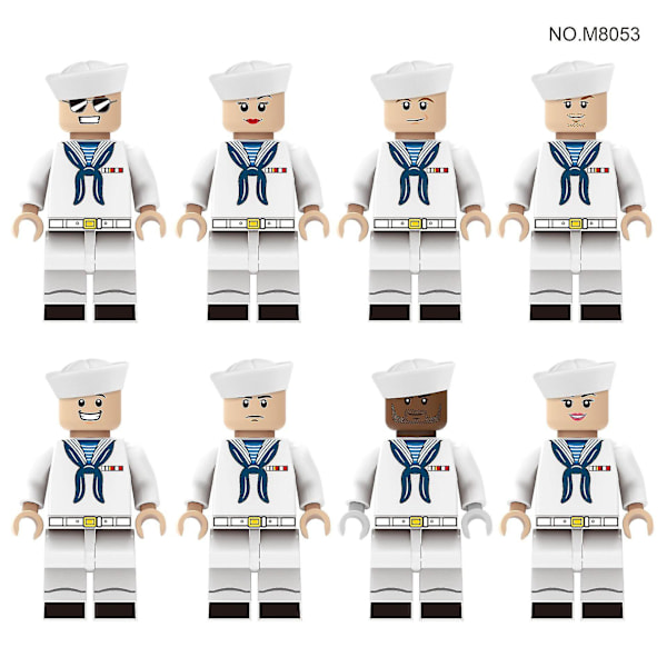 8 stk. Soldat Klosser Spesialstyrker Klosser Kompatible Byggeklosser Leke