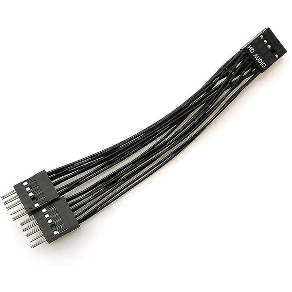 Bundkort HD Audio Forlængerkabel 9pin 1 Hun Til 2 Han Y Splitter Kabel Sort Til Pc Diy 10cm
