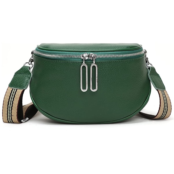 Atgbiem Dame Sort Crossbody Taske Dame Bred Rem Brysttaske Dame Læder Midjetaske Dame Stilfuld