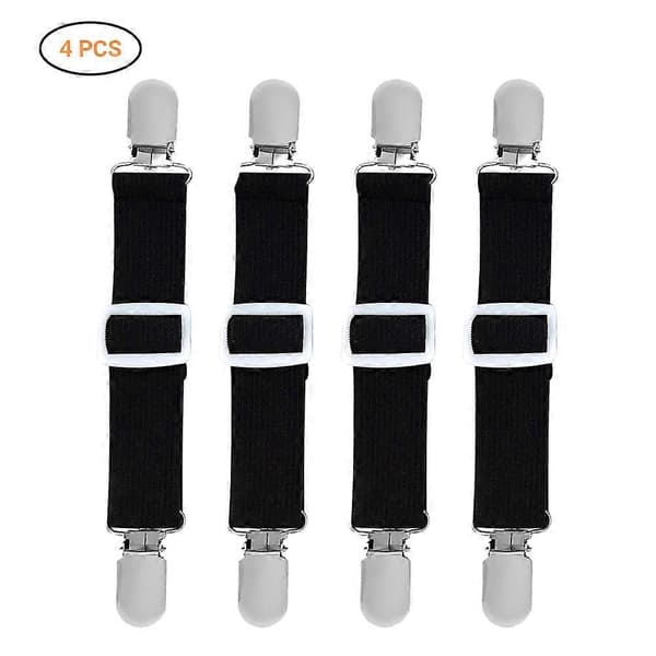 Flexible Sheet Savers, Adjustable Elastic Clips Sheet Holders, Metal Braces with Buckles for Stable Grip (Set of 4)