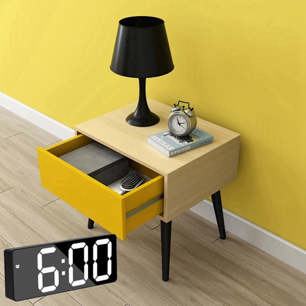 2 st Digital väckarklocka Sängbord Vit Led Reseklockor Med 12/24h Datum Temperatur Snooze Vit