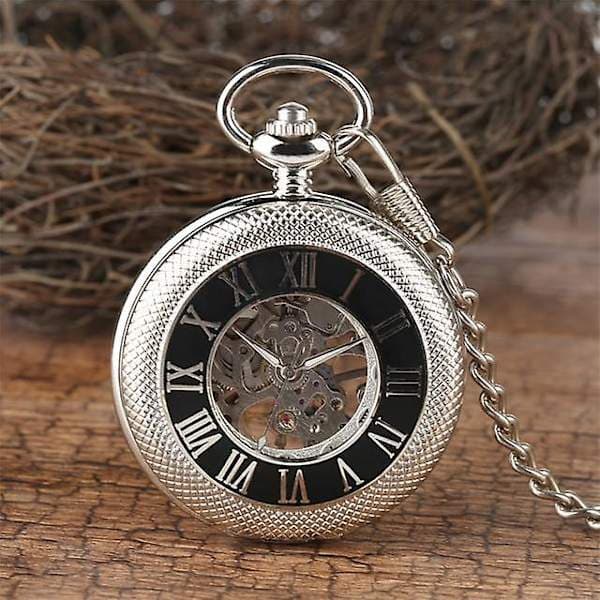 Mechanical Hand-wound Pocket Watch, Manual Movement, Pendant, Antique Clock with Chimes