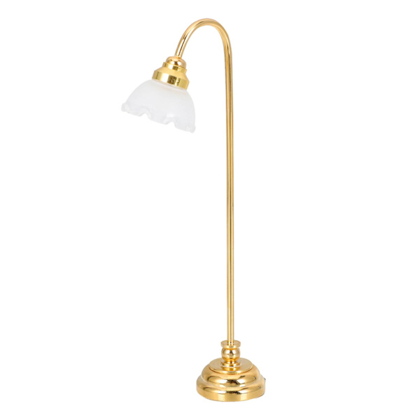 Miniature Gulvlampe Lille Gulvlampe Model Mini Hus Ornament Ingen Ledning Guld 12x3cm Golden 12x3cm