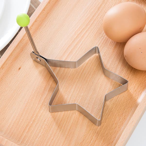 5-delt sett med eggformer i rustfritt stål, DIY eggformer, hjerteformede eggformer