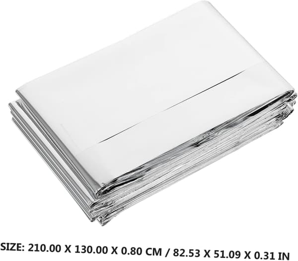 4 stk. Mylar nødtepper, kraftig overlevelsesteppe, isolert termisk reflekterende presenning, gjenbrukbart nødteppe
