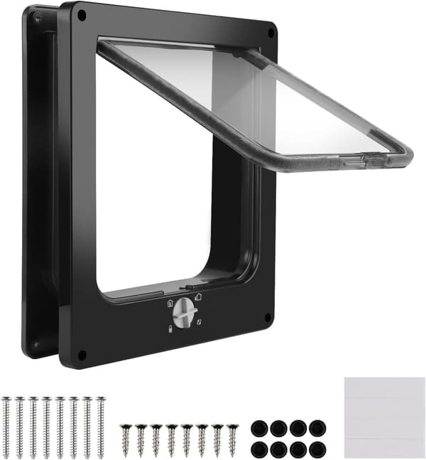 Magnetisk sort kattelem til indendørs brug, 27*23,5*5,5 cm kattelem, 4-vejs kattelem