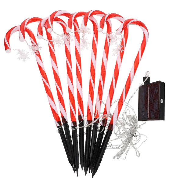 Ebt Candy Canes Stake Crutch Light Markers Led Lights Candy Cane Pathway Lights Red48X9.4X2CM Red 48X9.4X2CM