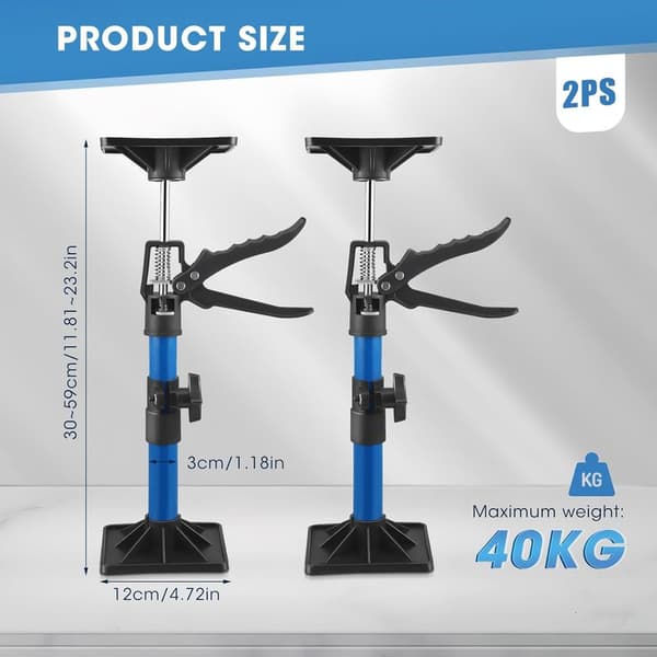 Telescopic Support, 2 Pieces Adjustable Support 30-59 cm Frame Tensioner Maximum Load 40 kg for Ceiling Mounting Drywall Cabinets Door