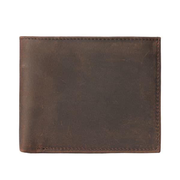 Men's Top Grain Leather Wallet with Anti-theft and RFID Coin Pocket