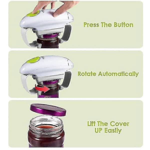 Electric Can Opener Automatic Bottle Opener Handheld Jar Opener One-Button Can Opener Kitchen Tool