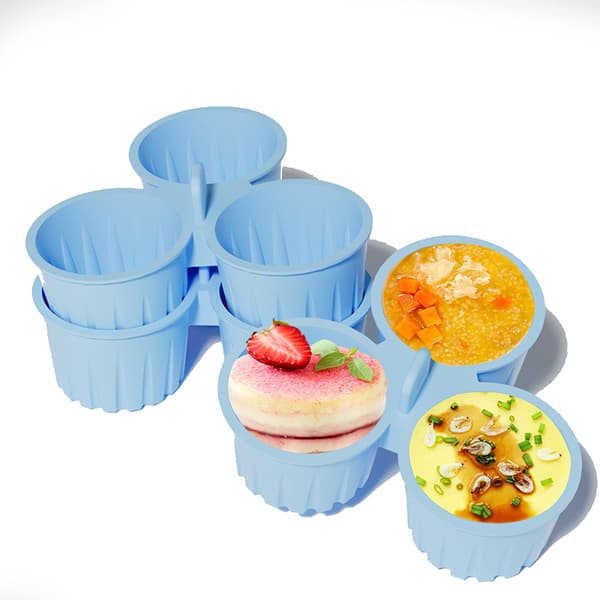 Egg Enkel å rengjøre Eggform & Air Fryer Silikonbakeform blå blue