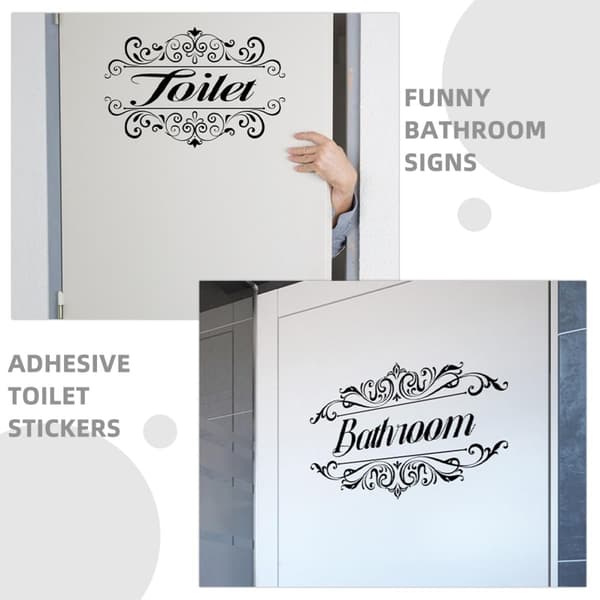 2 kpl kylpyhuone- ja wc-ovikylttejä, itseliimautuvat wc-tarrat
