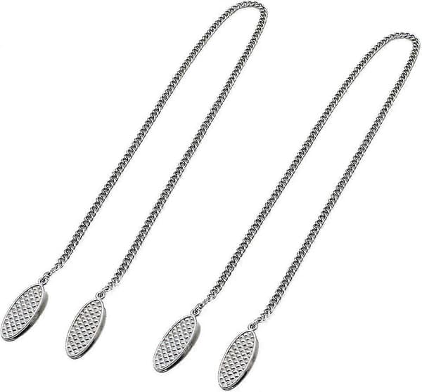 Servietklemme Servietholder Til Nakken Servietkæde Med Klemme Sølv Servietkæde Rustfrit Stål - 2 Dele Længde Ca. 49cm