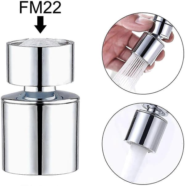 22 mm Water Saving Kitchen Faucet Aerator Dual Function 360 Degree Rotation [DB]