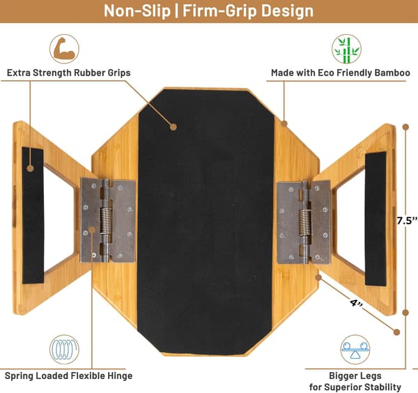 Bambu soffbordsbricka för armstöd, Clip On bricka soffbord för soffor. Soffarmsbricka