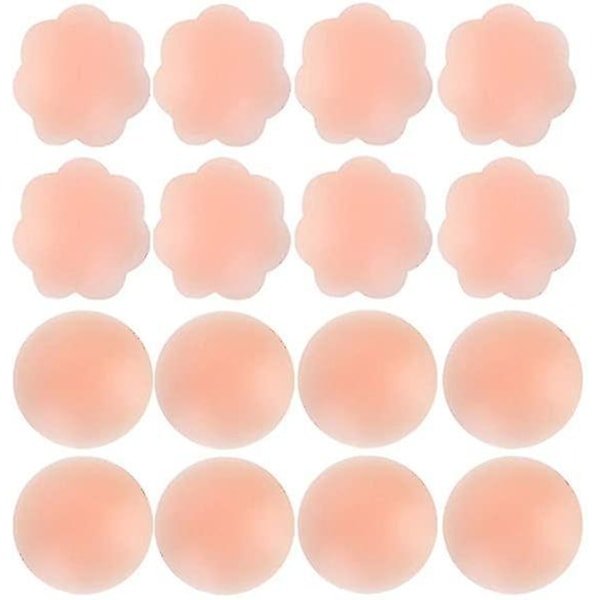 8 par osynliga återanvändbara bröstvårtor vidhäftande silikon bröstvårtor utan bröstkorg för kvinnor