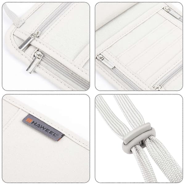 HAWEEL Neck Passport Wallet Bag Document Organizer Credit Card Holder Case (LGL) Grey Grey