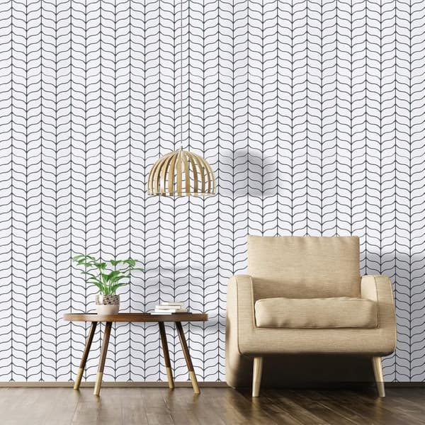 Self-adhesive Tile 3D Wall Decor in Herringbone Pattern, Grey/White, 10-pack Kitchen & Caravan_OF White 10 pcs Vit 10 st