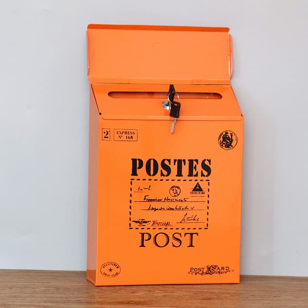 1 stk låsbar postkasse Retro postkasse veggmontert postkasse avispostkasse