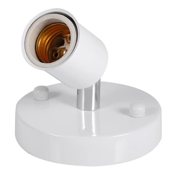E27 Ceiling Lamp Socket, 180 Degree Rotation, Modern Adjustable Swivel Ceiling Light, Wall Socket Base, White