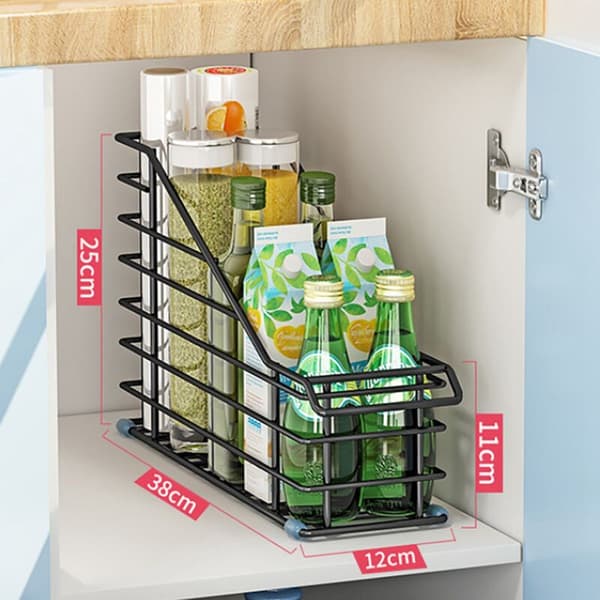 1 pc kitchen shelf under sink organizer cabinet storage shelf lid and spice jar organizer for kitchen counter A