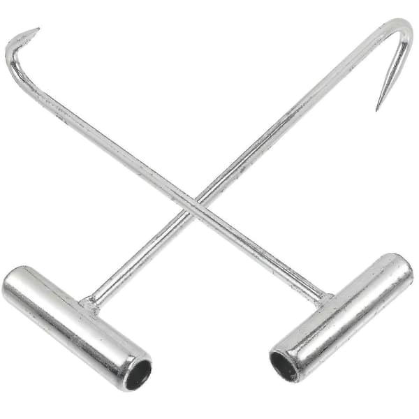 2 pcs Manhole Cover Hooks Manhole Lifting Tool Pull Hooks Manhole Cover Drain Grate Lifting Tool New