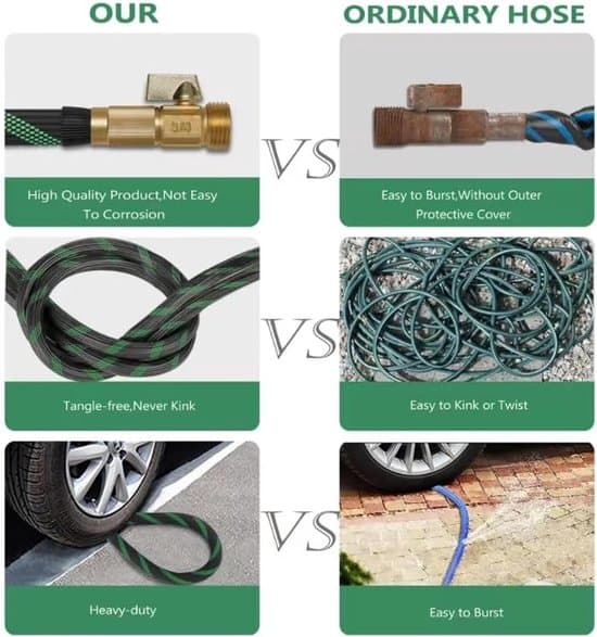 Garden Hose 30 m - Flexible Hose with 10-Function Spray Gun - Solid 3/4\" Brass Fittings - Lightweight and Kink-Free - Green/Black