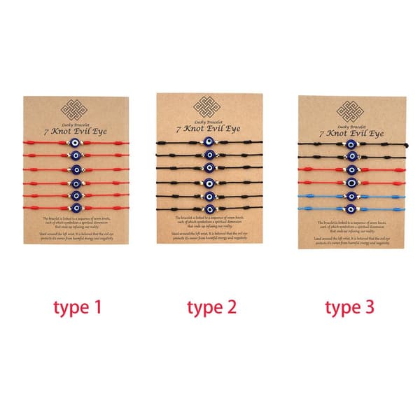 6-pack turkos armband med lyckobringande ögla [GKS] type3 type3