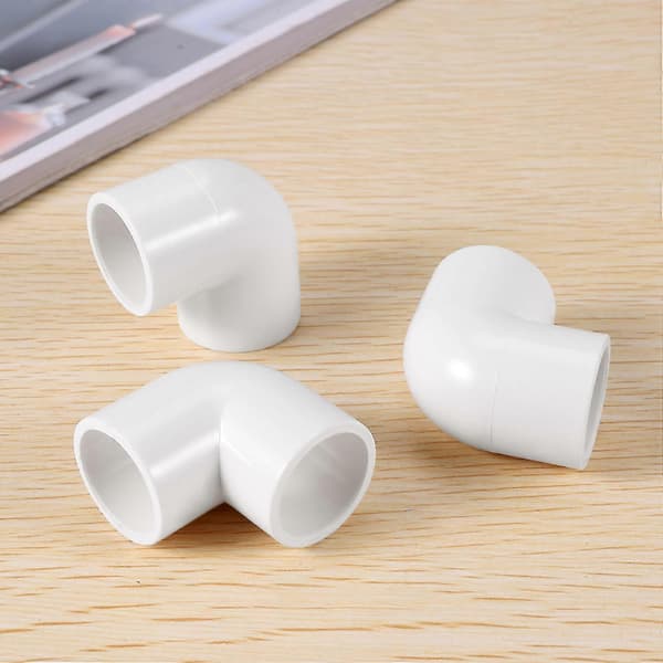 5 stk. 20 mm diameter 90 graders vinkelbøjning PVC-rørfittings adapterforbindelse hvid PNZ