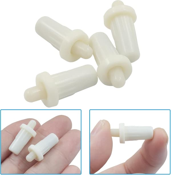 8 st skåpdörrsreparationsstift 8 st vit vit White-Plastic