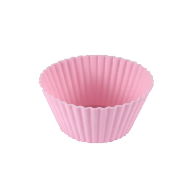 Genanvendelige silikone cupcake bagekopper 5 pakke, non-stick muffin liners til fest Halloween jul, 5 regnbue farver