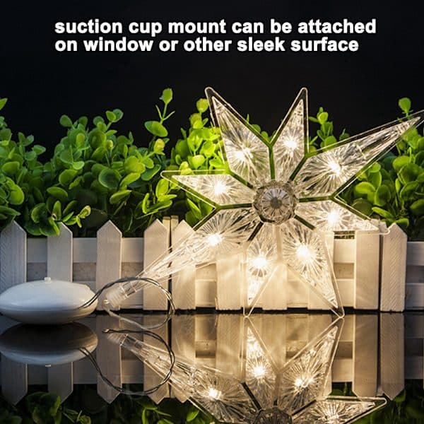 Battery-powered Christmas lights for windows, warm light with easy installation and low power consumption, reusable design LED hanging